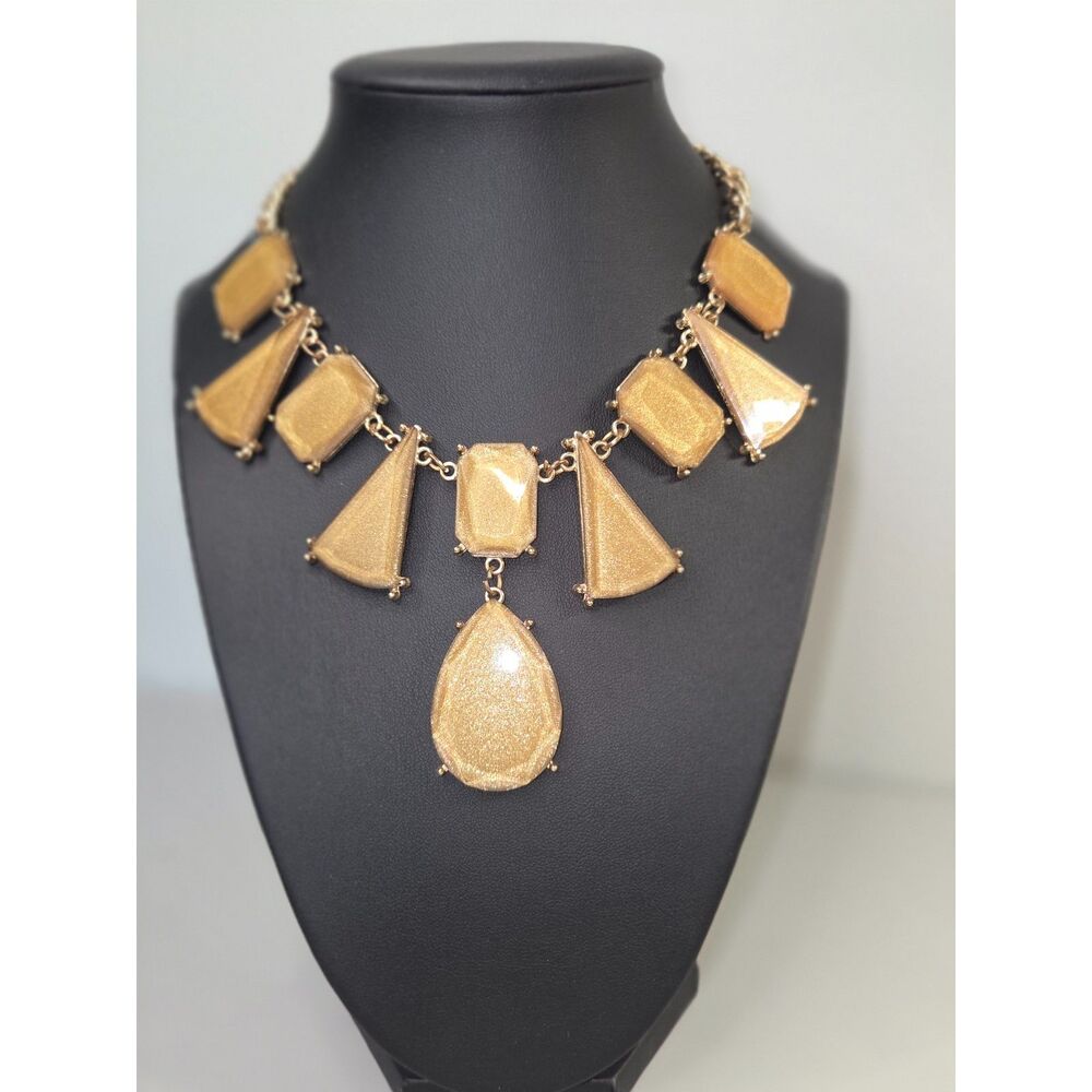 Gold Dust Geometric Statement Necklace